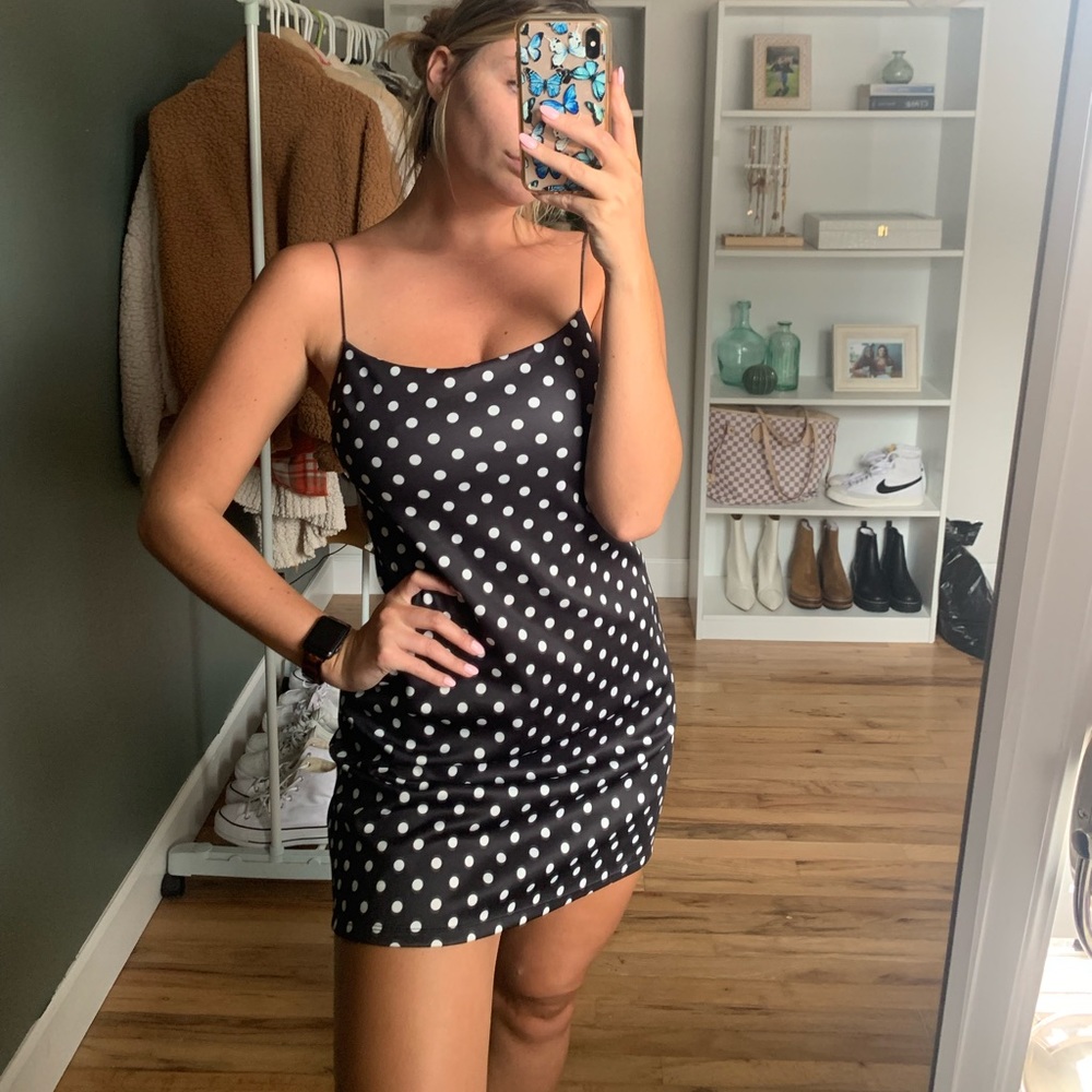 PLT spotted mini dress